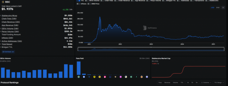 
			Сеть BNB восстанавливается на фоне институционального принятия DeFi		