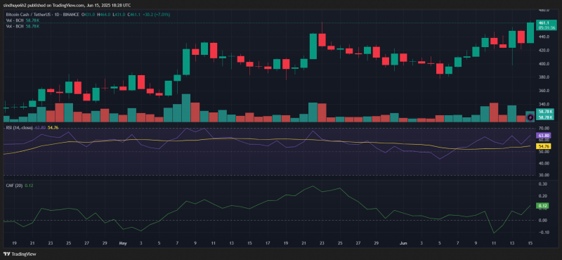 
			Bitcoin Cash (BCH) готовится к прорыву, цена достигла 460 долларов		
